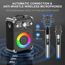 Karaoke Machine with 3 Wireless Microphones for Adults, Portable Bluetooth Party Speaker with Echo Adjustment, Singing Machine Support TWS/USB/TF Card/Guitar/TV Connected for Outdoor/Events etc by TinyTreasures Baby Boutique