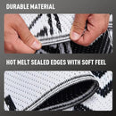 WILDROOTS 5x8 Feet Black and White Plastic Outdoor Rug, Stain Resistant Waterproof Reversible Outdoor Patio Rug, Fade Resistant Camping Rug