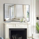 Bathroom Black Mirror, 36x55in Black Rectangle Mirror with Thin Metal Frame, Large Rectangular Wall Mirror for Bathroom, Living Room, Hair Salon, Big Farmhouse Mirror Hang Horizontal/Vertical by CozyNest Decor