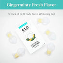 GLO Science Teeth Whitening Gel Pods – Safe, Effective Tooth Whitener with Silicon Brush, 6% Hydrogen Peroxide – Fastest Way to Whiter Teeth, Sensitivity Free – Gingermint Flavor (Pack of 5) by CozyNest Decor