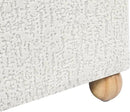 Adeco 17 Inch High Faux Fur White Cube Ottoman Storage, 3D Embossed Velvet Chair Foot Stools, Upholstered Vanity Stool with Hinged Lid, Solid Round Wood Legs by CozyNest Decor