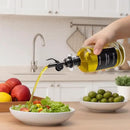3PCS Olive Oil Dispenser Bottle For Kitchen, Soy Sauce Dispenser, Glass Oil and Vinegar Dispenser Set W. Wooden Tray & Labels & 3 Replacement Spouts, Coffee Syrup Dispenser by CozyNest Decor