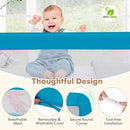 BABY JOY Bed Rails for Toddlers, 71'' Extra Long, Upgraded Swing Down Bed Guard w/Safety Strap, Folding Baby Bedrail for Kids Twin, Double, Full Size Queen & King Mattress (71-Inch, Blue) by TinyTreasures Baby Boutique