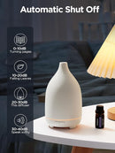 InnoGear Oil Diffuser, 150ML Ceramic Diffuser for Essential Oils Handcrafted Aromatherapy Diffuser Ultrasonic Cool Mist Humidifier with 2 Mist Modes Waterless Auto Off for Room Office, White Base by TinyTreasures Baby Boutique