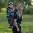 ClevrPlus Canyonero Camping Baby Backpack Hiking Kid Toddler Child Carrier with Stand and Sun Shade Visor, Blue by TinyTreasures Baby Boutique