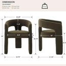 Green Sherpa Dining Chairs Set of 4, Modern Barrel Dining Room Chairs Upholstered Faux Fur Accent Chair with Arms and Round Back for Living Room Kitchen Armchair No Assembly Needed by CozyNest Decor