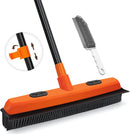 JEHONN Rubber Broom Carpet Rake for Pet Hair Remover, Fur Removal with Squeegee, Portable Detailing Brush Brush, 52.8 Inches Telescopic Long Handle for Fluff Carpet by GreenHaven Gardens
