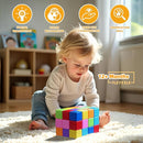 Large Magnetic Building Blocks in 8 Colors, 1.65 Inch Magnet Cubes for Sensory Education, STEM Learning Stacking Toys for Toddlers, 1 2 3 Years Old Boys & Girls Birthday Gifts (16PCS) by TinyTreasures Baby Boutique
