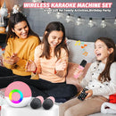 Mgaolo Mini Karaoke Machine for Kids Adults,Portable Bluetooth Speaker with 2 Wireless Microphones,Gift Toys with MP3 Player for Boys Girls 3-12 Year Old Birthday Family Home Party Present (Pink) by TinyTreasures Baby Boutique