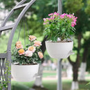 12 Inch Hanging Baskets 2 PC with Chains, Self-Watering Hanging Planters for Indoor Outdoor Plants, Plastic Hanging Flower Pots,White by CozyNest Decor