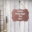 Personalized Wooden Welcome Sign for Front Door - Customized Home Decor with Image/Text - Hanging Farmhouse Decorations for Home Office - 11.2 * 8 Inch by CozyNest Decor