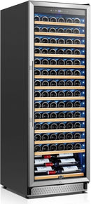 Tylza Upgraded 154 Bottles Wine Cooler Refrigerator, 24 Inch Tall Wine Fridge Built-in or Freestanding with Professional Compressor, Low Noise Fast Cooling and Intelligent Temperature Memory by CozyNest Decor