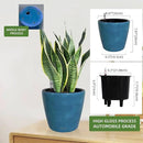 Dexceder 9x8 Inches Self Watering Planter Indoor Outdoor, Inner Pot Design, Thickened Table Flower Plant Pot with Water Level Indicator (Peacock Blue Gradient) by GreenHaven Gardens