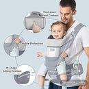 Baby Carrier Ergonomic Infant Carrier with Hip Seat Kangaroo Bag Soft Baby Carrier Newborn to Toddler 7-45lbs Front and Back Baby Holder Carrier for Men Dad Mom (Grey) by TinyTreasures Baby Boutique