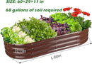 Raised Garden Bed Galvanized Planter Box Outdoor, Rot-Resistant Metal Garden Bed Planter for Vegetables Flower Herb (2- Brown) by GreenHaven Gardens