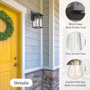 Outdoor Light Fixture Wall Mount, Modern Exterior Lights Fixture Wall Sconces with Seeded Glass for Front Porch, Farmhouse Waterproof Black Carriage Lantern Lamp Outside for Home, Garage, 2 Pack by GreenHaven Gardens