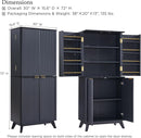OKD Fluted Kitchen Pantry, 72" Tall Mid Century Modern Storage Cabinet with Adjustable Shelves & Door Organizer, Wood Cabinet for Kitchen, Living Room, Dark Grey by CozyNest Decor