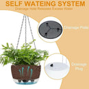 2 Packs Hanging Planters Basket for Outdoor Plants, Solar Powered Self Watering Black Round Plastic Flower Pots with Drainer for Balcony Patio Garden Outdoor Decoration by GreenHaven Gardens