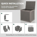 NUNU LAB 30 Gallon Waterproof Resin Deck Box, Lockable Outdoor & Indoor Storage Bench for Patio Cushions, Garden Tools, Pool Accessories & Package Deliveries – Grey by GreenHaven Gardens