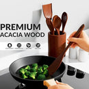 6-Piece Acacia Wood Cooking Utensil Set – Wooden Kitchen Pan Toolset for Nonstick Cookware – Includes Spoons & Spatulas – Non-Scratch, Eco-Friendly Cooking Tools – Everyday Use - Lifetime Replacements by CozyNest Decor
