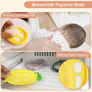 Baby Fruit Food Feeder - Silicone Nibble Tray Combo - Breastmilk Popsicle Mold for Cooling Relief, BPA Free Mesh Feeder for Infant Self Feeding (Monkey Pink + Pineapple) by TinyTreasures Baby Boutique