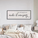 Today Only Happens Once Make It Amazing Wall Decor 40"X15" Quote Inspirational Motivational Sign Wood Frame Wall Art (Black) by CozyNest Decor