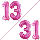 GOER Number 13 Balloons for 13th Birthday Sweet 13 Party Decorations,42 Inch Jumbo Foil Helium 31 Balloons for 31st Birthday Party Decoration (Hot Pink) by TinyTreasures Baby Boutique
