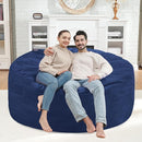 4FT Bean Bag Chair, Large Bean Bag Chairs with Memory Foam Filled, Fluffy Beanbag Sofa with Dutch Velvet Cover, Round BeanBag Chairs for Living Room, Playroom - Blue by TinyTreasures Baby Boutique