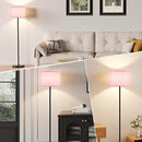 Ambimall 60'' Modern Floor Lamp with Shade, Tall Lamps for Living Room, Bedroom, Office, Dining Room, Pink Shade with Black Pole(Without Bulb) by CozyNest Decor