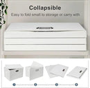 Large 17" 36 Quart Collapsible Stackable Storage Bins with Lids, 3 Packs White Linen Fabric Closet Boxes with Lids, Storage Cube Baskets Container Organizers for Bedroom Office(17 x12 x11) by CozyNest Decor