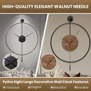 Large Modern Wall Clock,Wall Clocks for Living Room Decor,Classical Silent Metal Minimalist Walnut Dial,Big Decorative Farmhouse Pendulum Wall Clock With Walnut Pointers for Office,Dining Room by CozyNest Decor