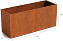 DIY CARTEL Corten Steel Rectangular Outdoor Planter Box, Rustic & Modern Farmhouse Design, Large Raised Metal Garden Bed for Commercial & Residential Use (36in x 12in x 16in) by GreenHaven Gardens