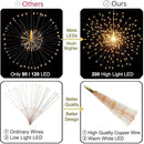 2 Pack Hanging Decor Lights,200 LED Battery Powered Fairy Light, Fireworks Light with Remote, Waterproof Starburst Lights for Gardens Courtyards Christmas Festive Wedding Parties (Warm White) by GreenHaven Gardens