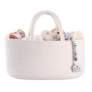 Baby Diaper Caddy Organizer for Girl Boy Cotton Rope Nursery Storage Bin Basket Portable Holder Tote Bag for Changing Table Car Travel Baby Shower Gifts Newborn Essentials Registry Must Haves White by TinyTreasures Baby Boutique