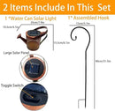 Solar Lanterns Outdoor Waterproof,Metal Watering Can Garden Decor,Hanging Solar Path Lights Yard Art,Outside Patio Decorations Gardening Birthday Gifts for Mom Grandma Women,with Hook,Large by GreenHaven Gardens