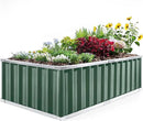 KING BIRD Raised Garden Bed 68" x 36" x 18" Heightened Galvanized Steel Metal Planter Box Outdoor for Deep-Rooted Vegetables, Flowers, Large Raised Bed Kit (Green) by GreenHaven Gardens
