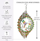 Hummingbird Wind Spinner for Yard and Garden,12in 3D Wind Spinner Hummingbird Gift for Women/Mother/Father/Men,Hanging Bird Wind Catchers Kinetic Yard Art Ornaments Outdoor Wind Sculptures by GreenHaven Gardens