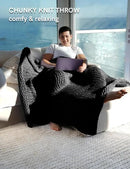 YnM Chunky Throw Blanket, Medium-Weight, Hand Knitted, Skin Friendly, Ventilated and Breathable, Machine Washable, Home Décor Piece for Couch, Sofa and Bed (Black, 50x70 Inch) by CozyNest Decor