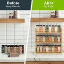 3 Tier Bamboo Spice Rack, Spice Rack Organizer, Seasoning Jars Rack Shelf Spice Organizer for Kitchen Counter or Wall Mounting, Bamboo Spice Storage Holder with handles Easy to Move by CozyNest Decor