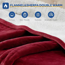 Sealy Electric Blanket Throw Size 50"*60",Super Cozy Flannel to Sherpa Reversible Heated Blanket Throw with 6 Heating Levels & 2-10 Hours Auto Off Overheating Protection Machine Washable,Red by CozyNest Decor