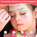 Pintada 42 Color Face Painting Kit for Kids - Non Toxic Water Activated Face Paint Palette With Stencils, Brush, Gems. For Carnival, Halloween, Costume Makeup and Any Creative Activity with Kids by TinyTreasures Baby Boutique