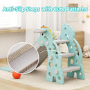 67i Toddler Slide for Indoor & Outdoor Play with Basketball Hoop, Anti-Slip Steps, 46.8in Baby Climber (Green) by TinyTreasures Baby Boutique