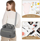 Crossbody Small Diaper Bag, Cute Mini Baby Diaper Tote Bags with Insulated Pockets for Traveling Outdoor Parent,Gray by TinyTreasures Baby Boutique