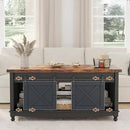 48" Farmhouse Lift Top Coffee Table with Storage Sliding Barn Door & Large Hidden Compartment, Coffee Table with Lifting Top with Wooden Lift Tabletop, Coffee Tables for Living Room, Black by CozyNest Decor