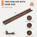 Heimlove Picture Ledge Shelf, Floating Shelves Set of 2, 48 Inches Picture Shelf for Wall with Ledge, Kids Bookshelf Wall Mounted for Living Room Bedroom Decor Books Photo Frames, Walnut by CozyNest Decor