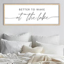 SRSZHIYUE Better To Wake At The Lake Wall Decor Above Bed Sign 40"×15" for Lake House Bedroom Over Bed Large Wood Framed Wall Hanging Art (Wood) by CozyNest Decor