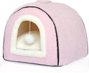 Cat Bed for Indoor Cats，Foldable cat cave，Anti-Slip & Water-Resistant Bottom，cat Houses for Indoor Cats or Small Dogs, Kitten Tent, Rabbit Bed (Pink, L:(17.5"×16.9"×15.9")) by CozyNest Decor
