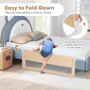 BABY JOY Bed Rails for Toddlers, 59'' Extra Long, Swing Down Bed Guard w/Safety Strap, Folding Baby Bedrail for Kids Twin, Double, Full Size Queen & King Mattress (59-Inch, Beige) by TinyTreasures Baby Boutique