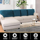 PrinceDeco Sectional Couch Covers Velvet Cushion Covers for Sectional Couch Washable Cushion Covers for Sectional Sofa Pet Friendly Sectional Sofa Slipcovers(1 Chaise Back+ 3 Sofa Back,Deep Teal) by CozyNest Decor