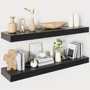 Heimlove Floating Shelves for Wall 36 Inches Long,9.3" Deep Black Floating Shelf Set of 2,Wall Mounted Shelves for Bathroom Bedroom Living Room Kitchen Office,Shelf for Books Storage,Home Decor by CozyNest Decor
